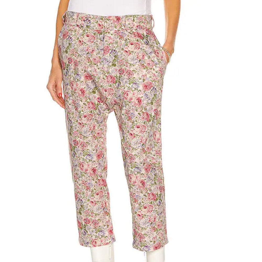 R13 Workwear Drop Straight Floral Jean NWOT Size 25